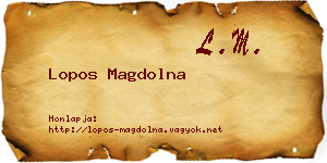 Lopos Magdolna névjegykártya